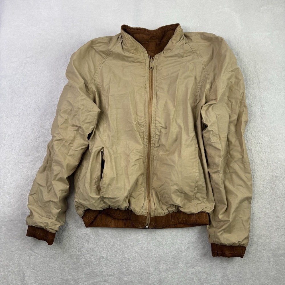 VTG Saks Fifth Avenue Leather Reversible Long Sleeve Full Zip Jacket Size 40/48